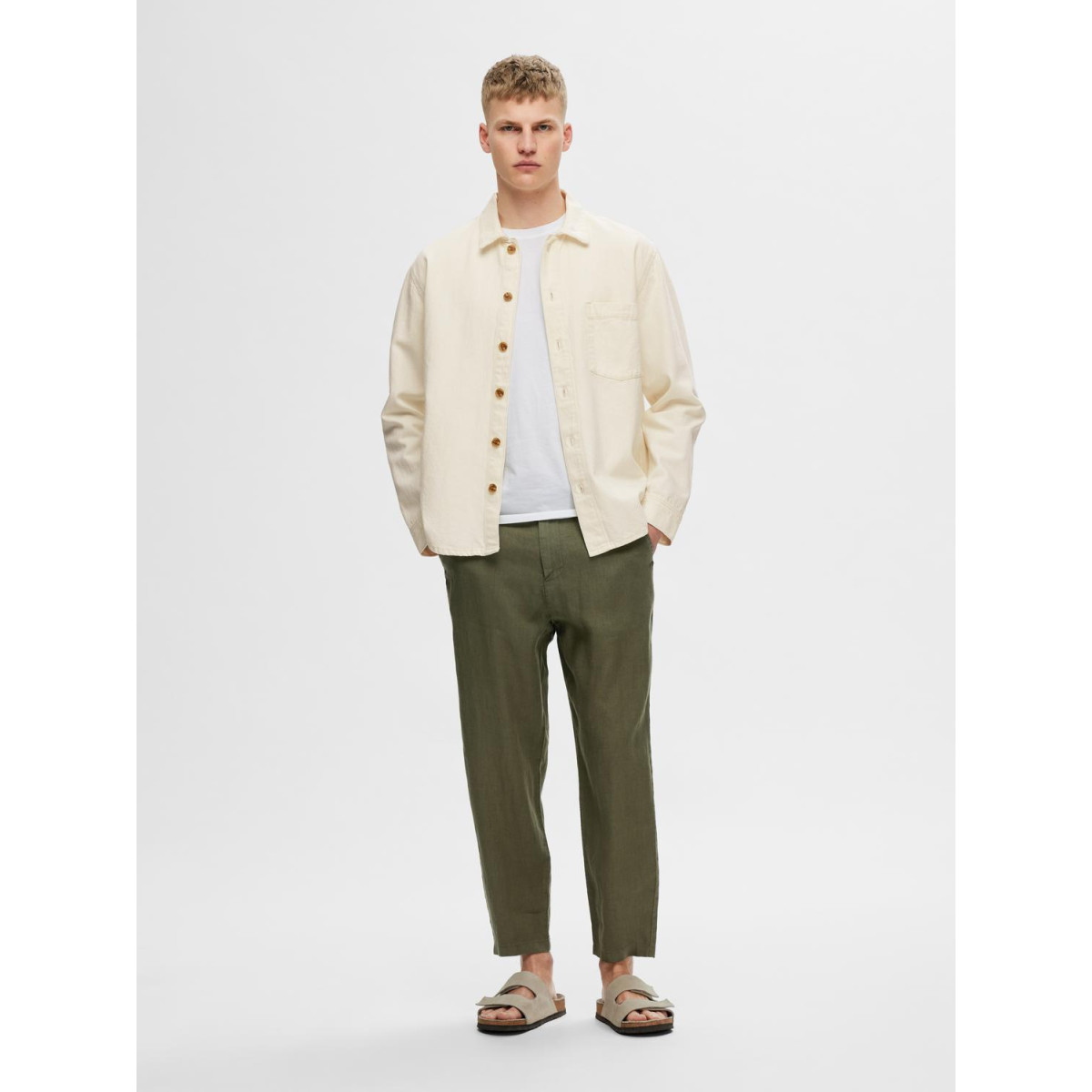 SLH180 RELAXED CROPPED MAGNUS LINEN PANT