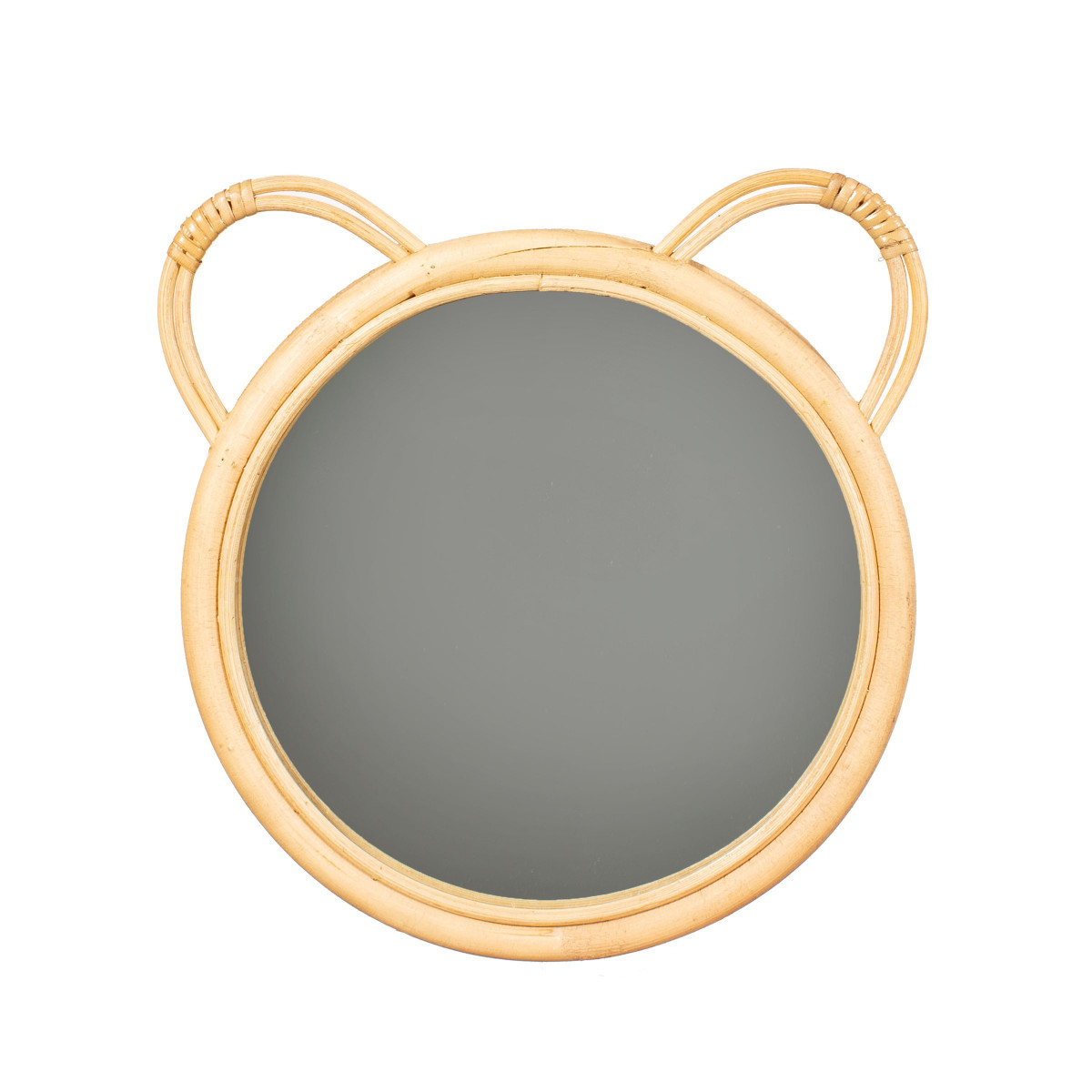 Rattan bear mirror