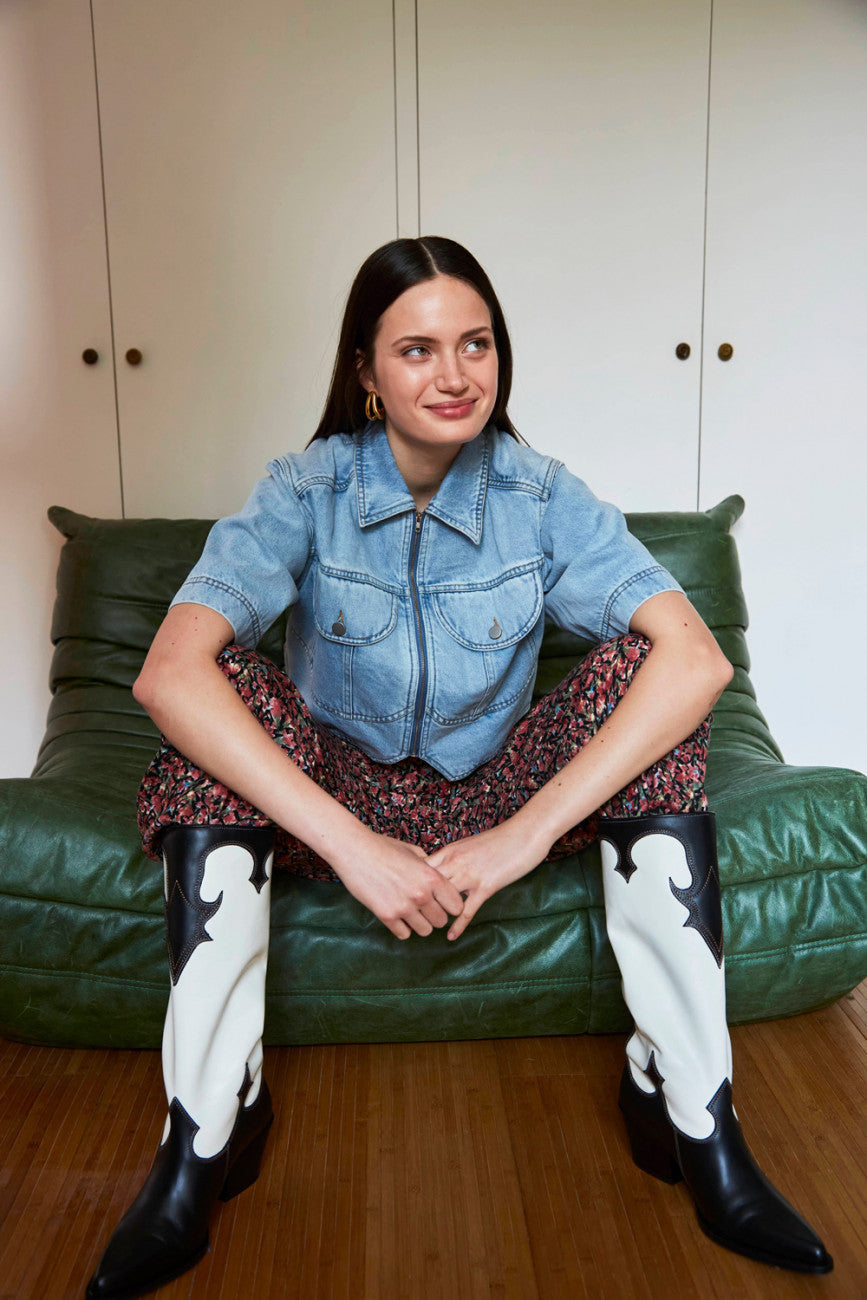Veste Laure plus Max — maille française chez Appart 17 Bruxelles