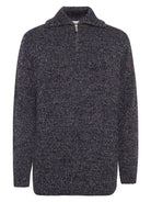Quarter Zip Sweater — Blue Multi — KnowledgeCotton Apparel