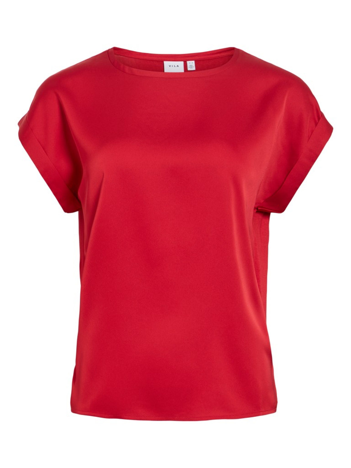 VIELLETTE Blouse Satin Femme Écoresponsable — VILA — Savvy Red — packshot | Appart 17 Bruxelles