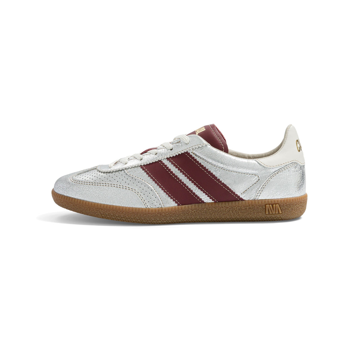 CAVAL Pulse Frost Light Baskets asymétriques en cuir blanc et argent — CAVAL — Frost Light — packshot, pied gauche 2 | Appart 17 Bruxelles