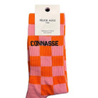 Chaussettes « Connasse » — Félicie Aussi — Damier rose — photo produit | Appart 17 Bruxelles