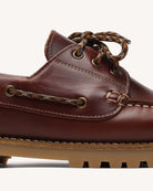 LARCH Chaussures bateau en cuir — Marron — vue 2