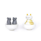 Boîte à musique Dancing Chat & Souris en bois — Trousselier — Chat & Souris — les deux figurines aimantées hors de la boîte 3 | Appart 17 Bruxelles