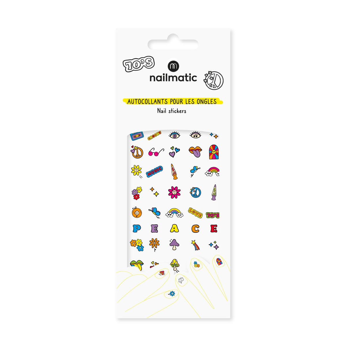 55 stickers pour ongles, Rock ou Années 70 — Nailmatic — Années 70 — packshot | Appart 17 Bruxelles