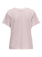 JDYPISA T-shirt col rond en coton bio à imprimé — JDY — Cloud Dancer / Parfait Pink Stripes — packshot dos | Appart 17 Bruxelles
