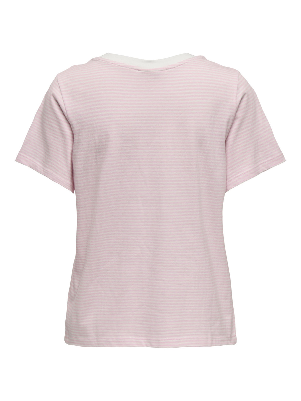 JDYPISA T-shirt col rond en coton bio à imprimé — JDY — Cloud Dancer / Parfait Pink Stripes — packshot dos | Appart 17 Bruxelles