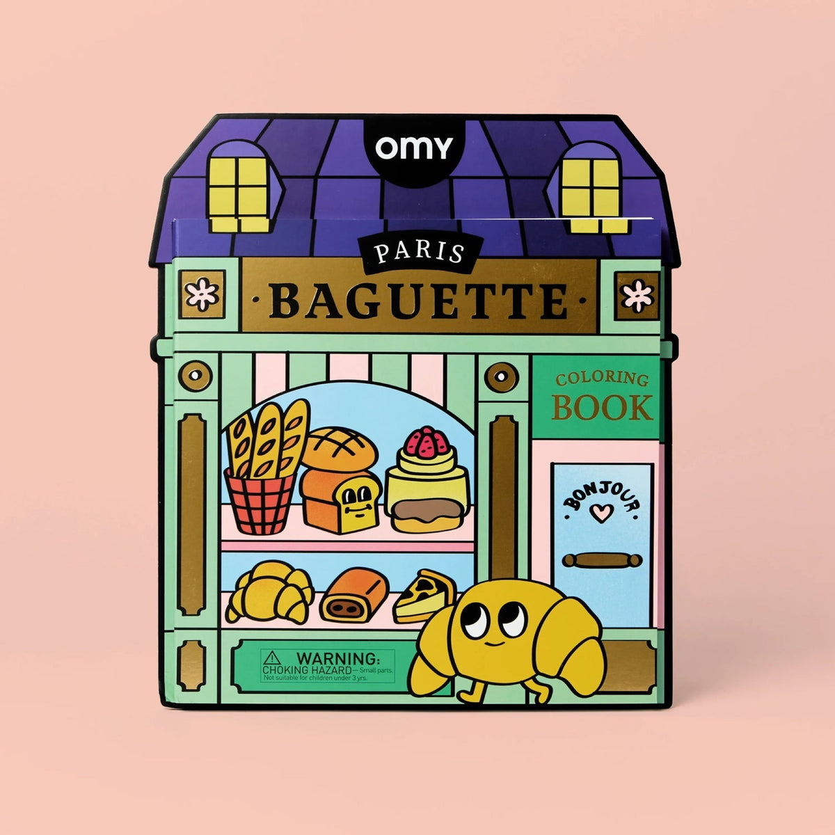 Carnet de coloriage 34 pages + stickers, Coloring Boutique — OMY — French Baguette — packshot | Appart 17 Bruxelles
