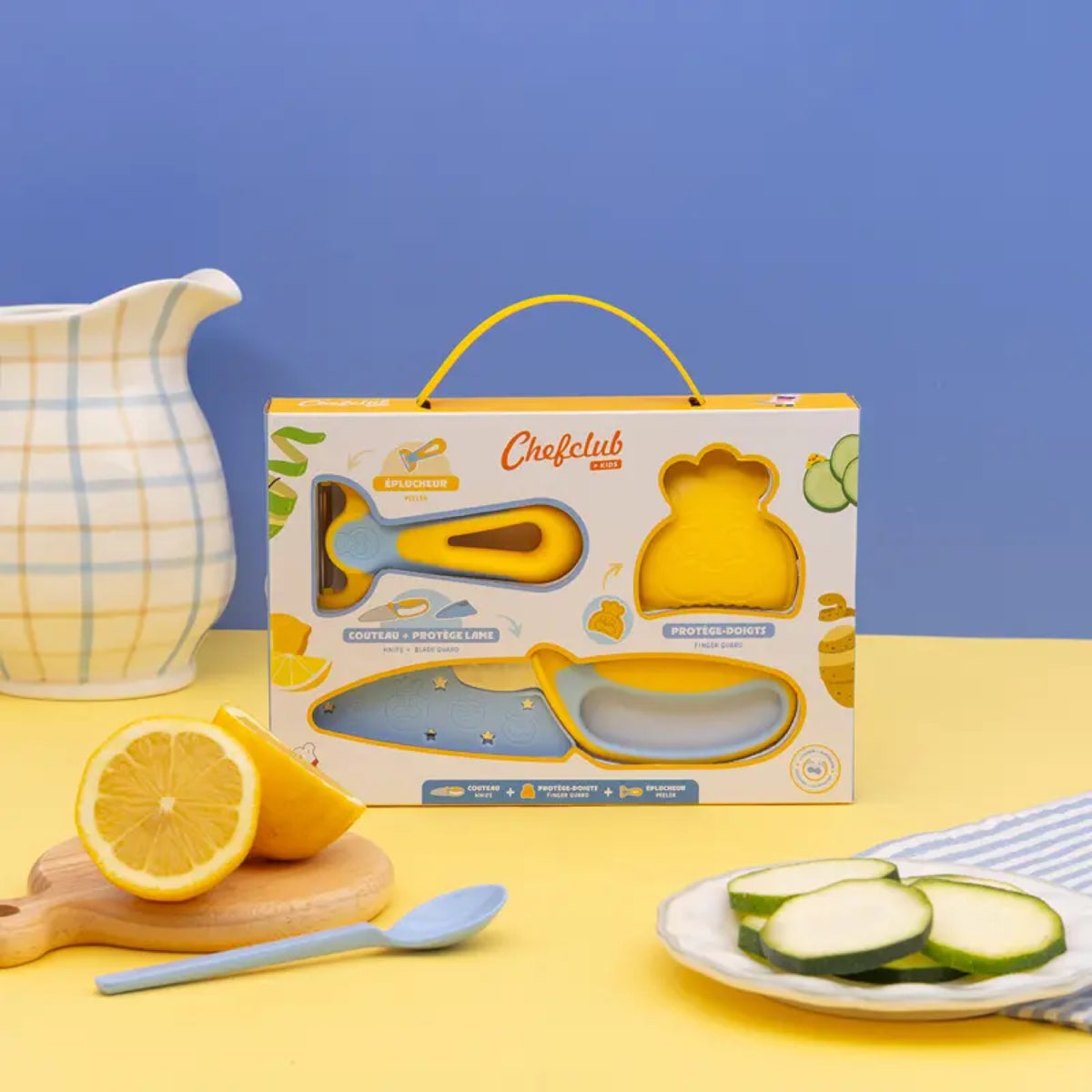 Couteau de cuisine pour enfant avec protège-doigts — Chefclub Kids — Kit couteau + éplucheur — autre vue 2 | Appart 17 Bruxelles