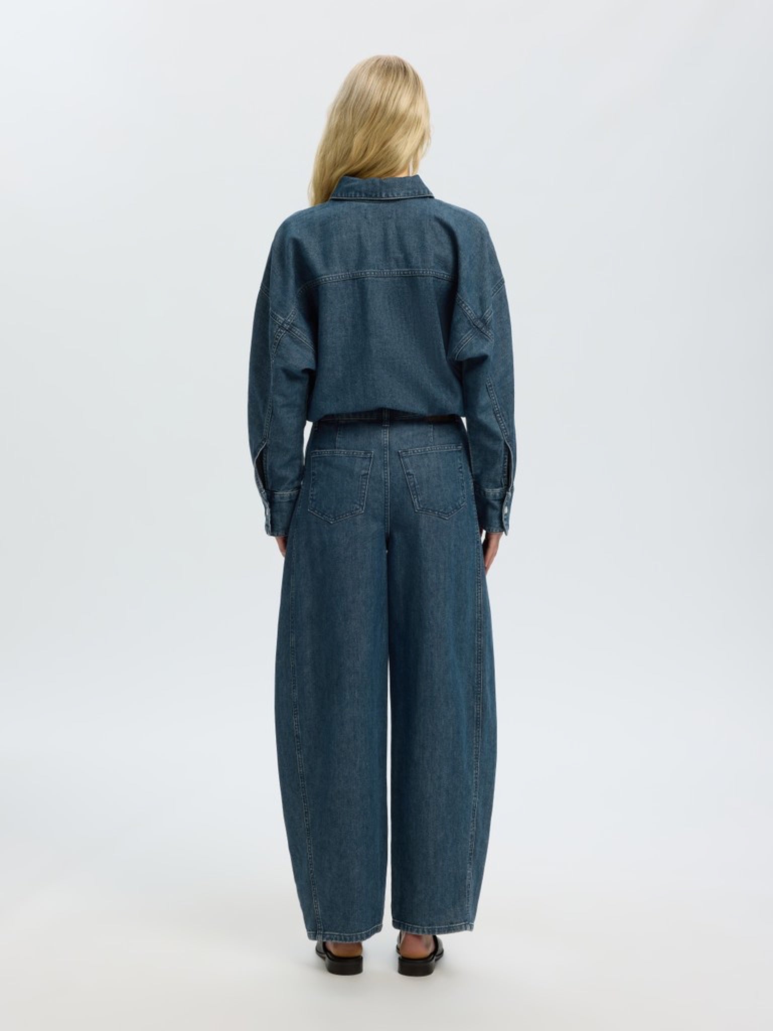 SLWBELLA Chemise en jean manches chauve-souris — Medium Blue Denim — vue 3
