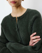 Aleron Cardigan en maille duveteuse — Kaki — vue 4