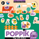 Premiers stickers dès 2 ans, 6 cartes + 100 stickers — Poppik — Bébés animaux — packshot | Appart 17 Bruxelles