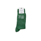 Félicie Aussi Chaussettes « Too lazy to work » pailletées — Felicie Aussi — Vert pailleté — photo produit | Appart 17 Bruxelles