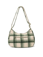 Hindbag Rosa Sac porté épaule en tartan effet laine — Hindbag — Tartan vert — packshot, vue de dos 3 | Appart 17 Bruxelles