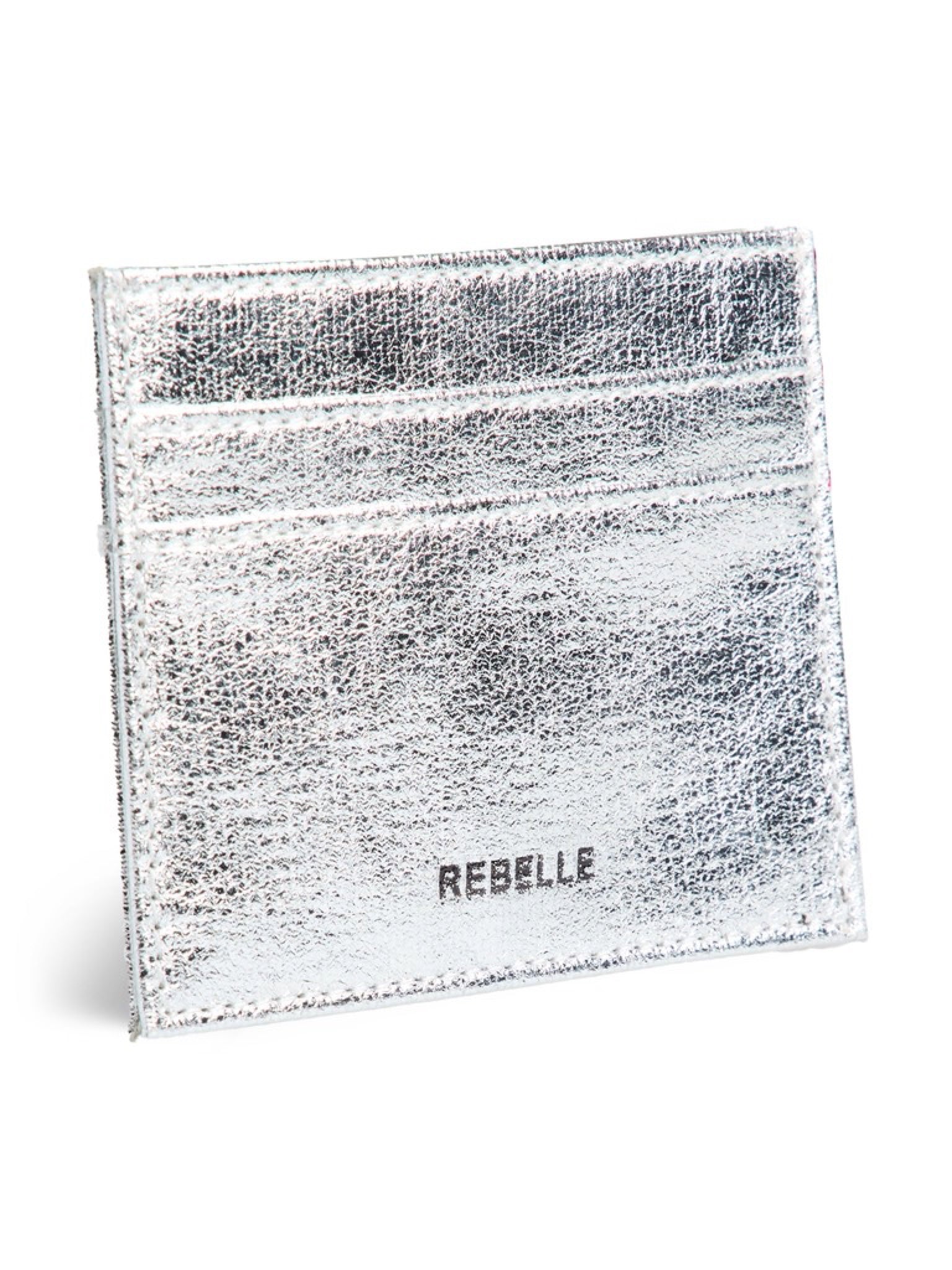 PCELSE Porte-cartes métallisé à message doré — Pieces — Silver Colour — packshot | Appart 17 Bruxelles