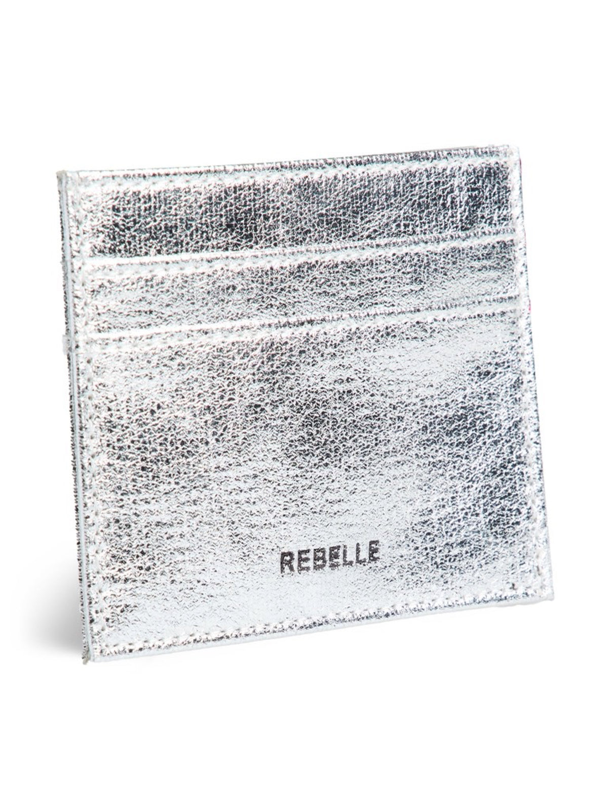 PCELSE Porte-cartes métallisé à message doré — Pieces — Silver Colour — packshot | Appart 17 Bruxelles