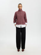 SLWLULU Pull col montant — Tawny Port Birch — vue 4