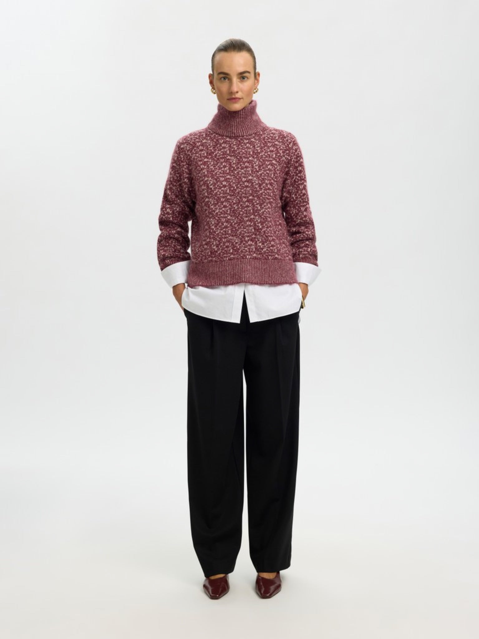 SLWLULU Pull col montant — Tawny Port Birch — vue 4