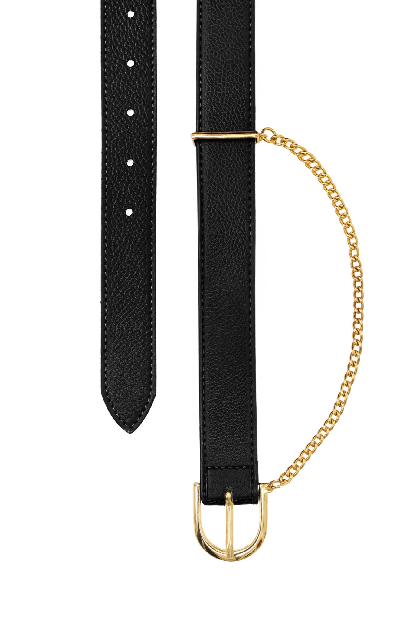 Ceinture Alesia en cuir à chaîne amovible — Noir — vue 6