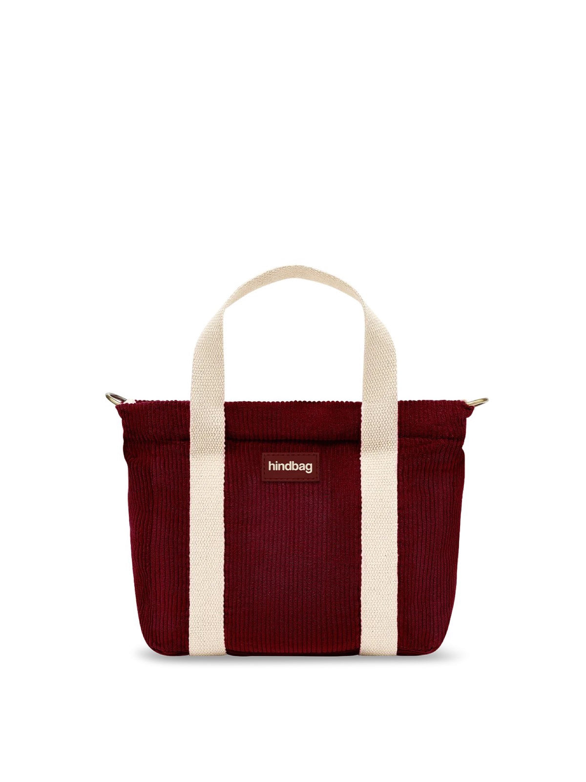 Hindbag Louise Mini cabas en velours côtelé — Hindbag — Velours bordeaux — packshot 2 | Appart 17 Bruxelles
