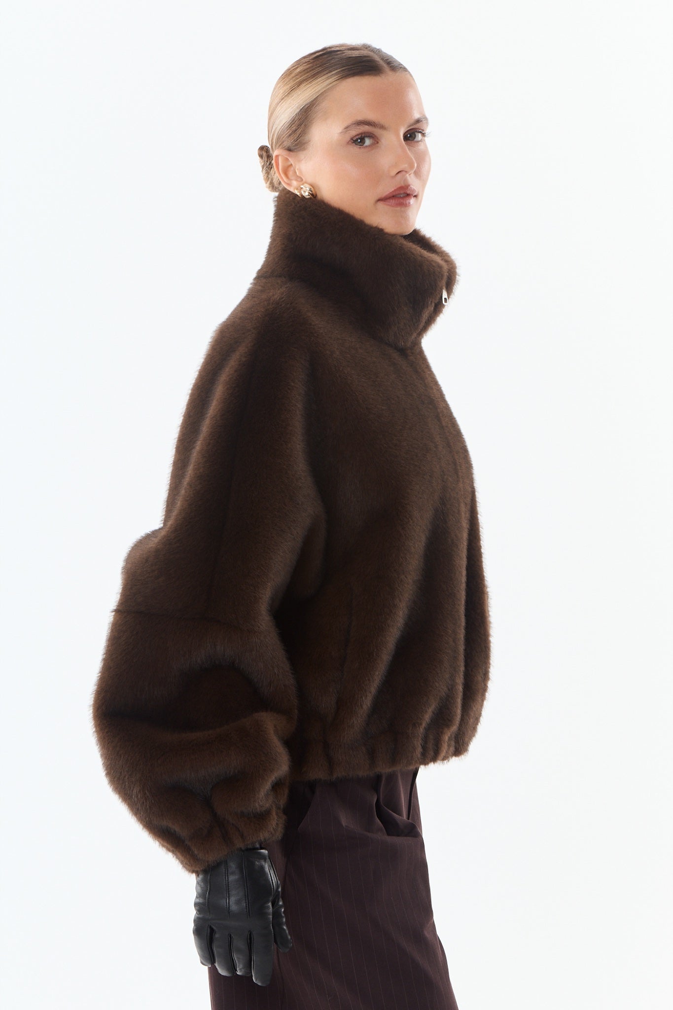 JOSIE Blouson en fausse fourrure — Marron — vue 5
