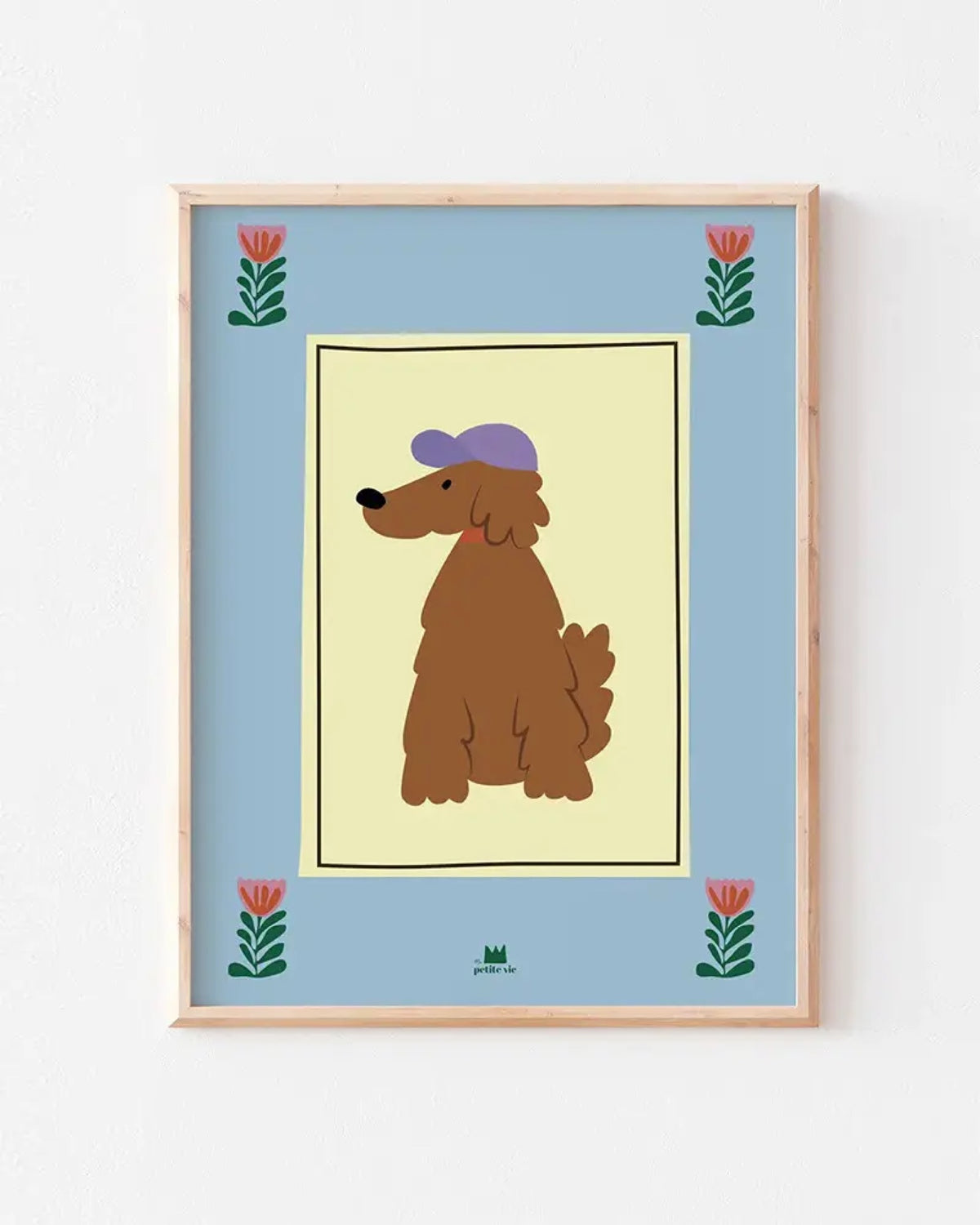 Affiche illustrée chien 30 × 40 cm — Ma Petite Vie — Le cocker — packshot | Appart 17 Bruxelles