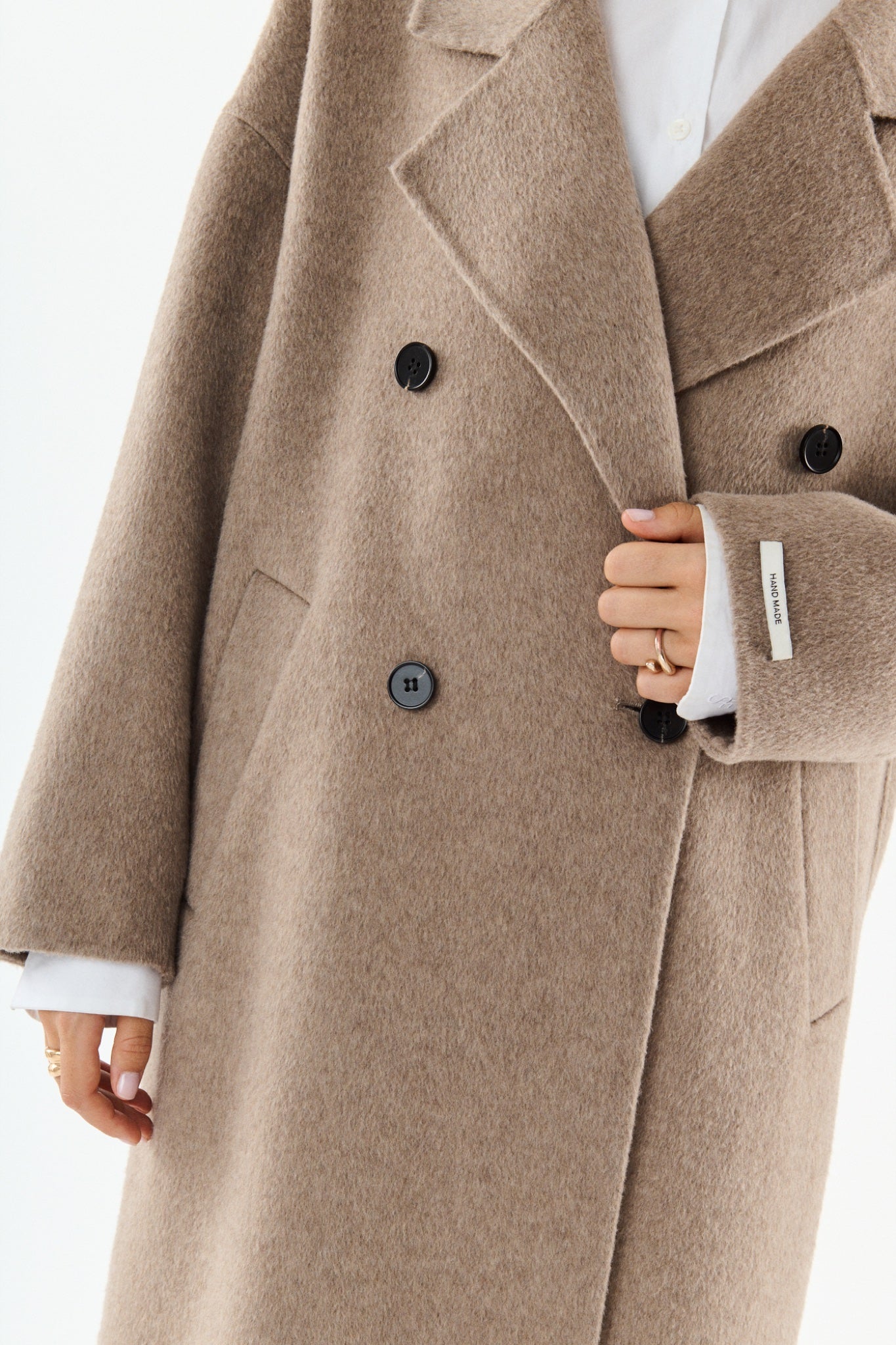 MURIEL Manteau long croisé — Taupe — vue 4
