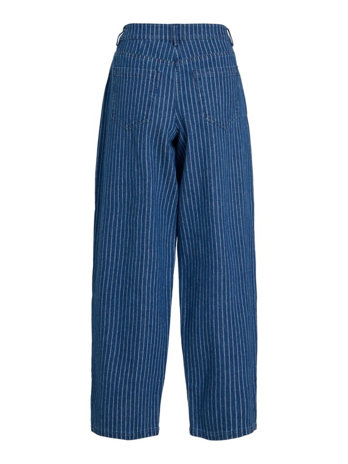 VIRIBA Jean barrel rayé longueur 32 — VILA — Dark Blue Denim — packshot de dos 2 | Appart 17 Bruxelles