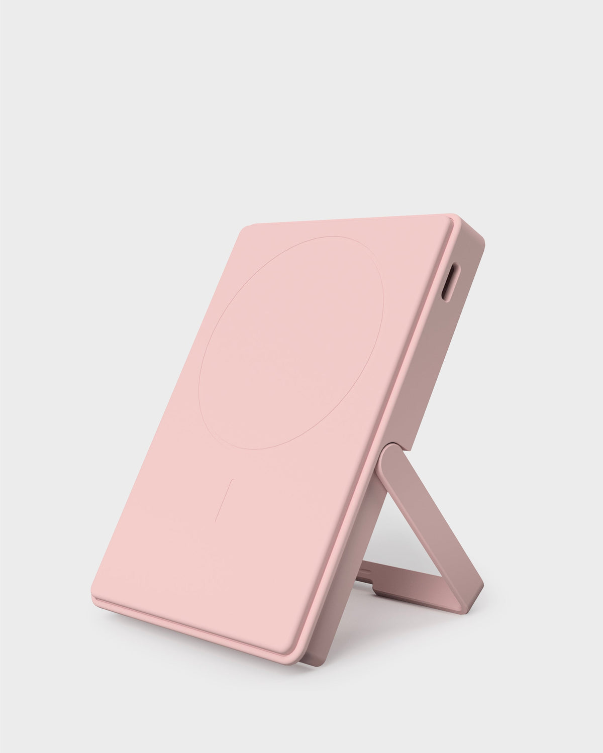 Batterie externe à induction aimantée 5 000 mAh — Casyx — Rose — béquille dépliée | Appart 17 Bruxelles