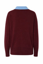 KAIMON Pull-polo oversize en maille, col chemise contrastant — FRNCH — Figue — packshot, vue de dos 6 | Appart 17 Bruxelles