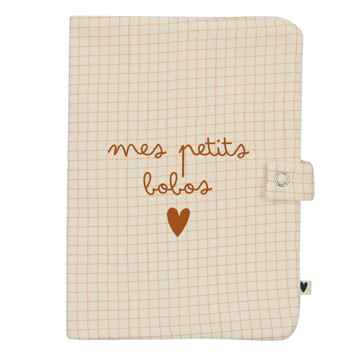 Protège carnet de santé en gaze de coton brodé — Atelier Wagram — Petits carreaux « Carnet de santé » — autre vue 4 | Appart 17 Bruxelles