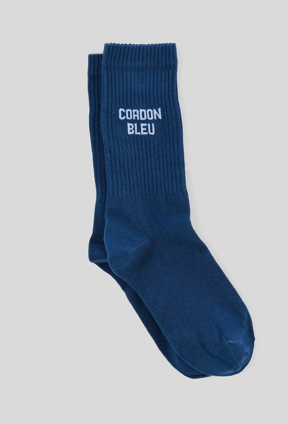 Chaussettes « Cordon bleu » — Félicie Aussi — Bleu de Prusse — vue 2 | Appart 17 Bruxelles