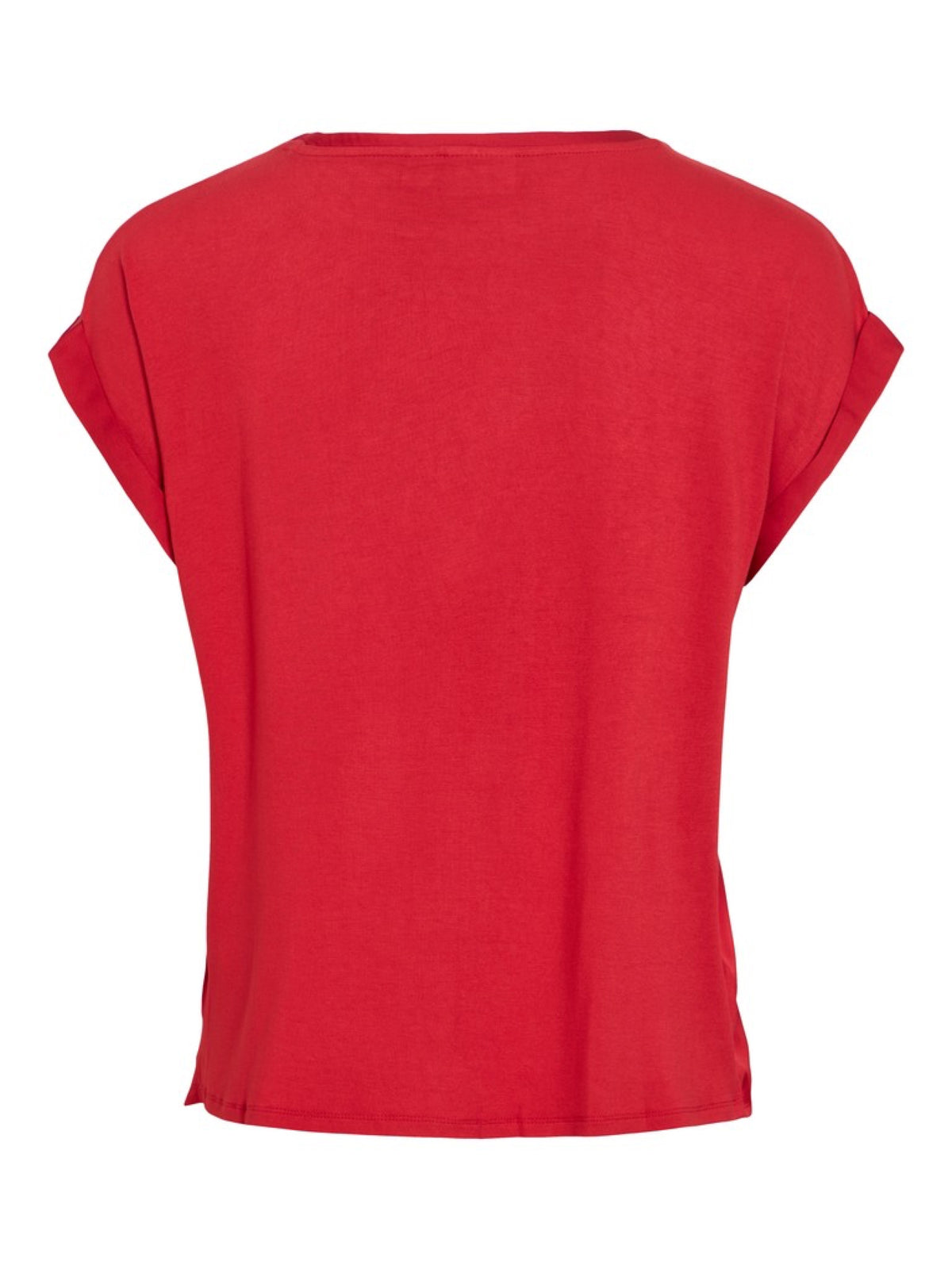 VIELLETTE Blouse Satin Femme Écoresponsable — VILA — Savvy Red — packshot, vue de dos | Appart 17 Bruxelles