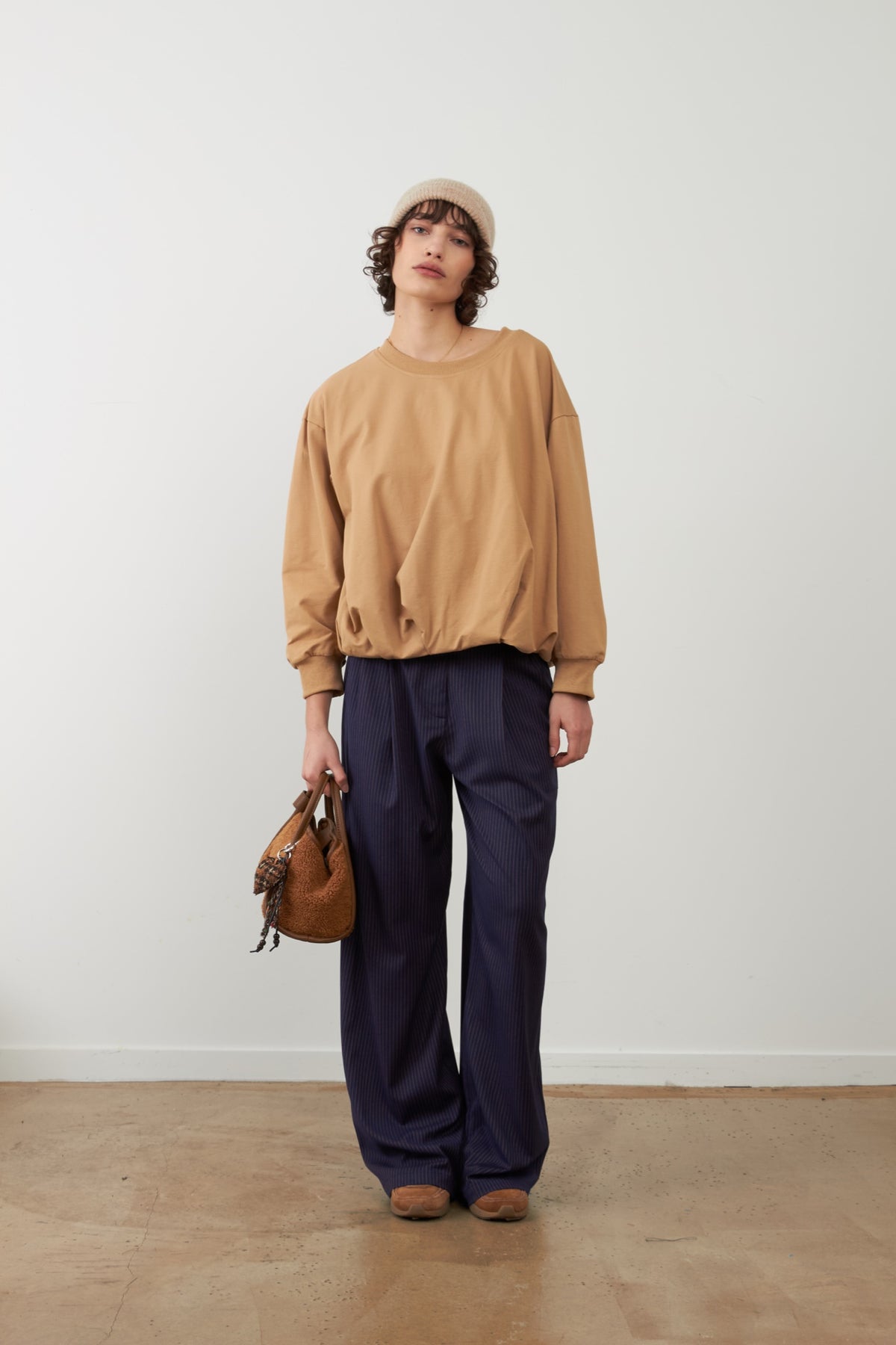 THELKA T-shirt en coton stretch — Beige — vue 3