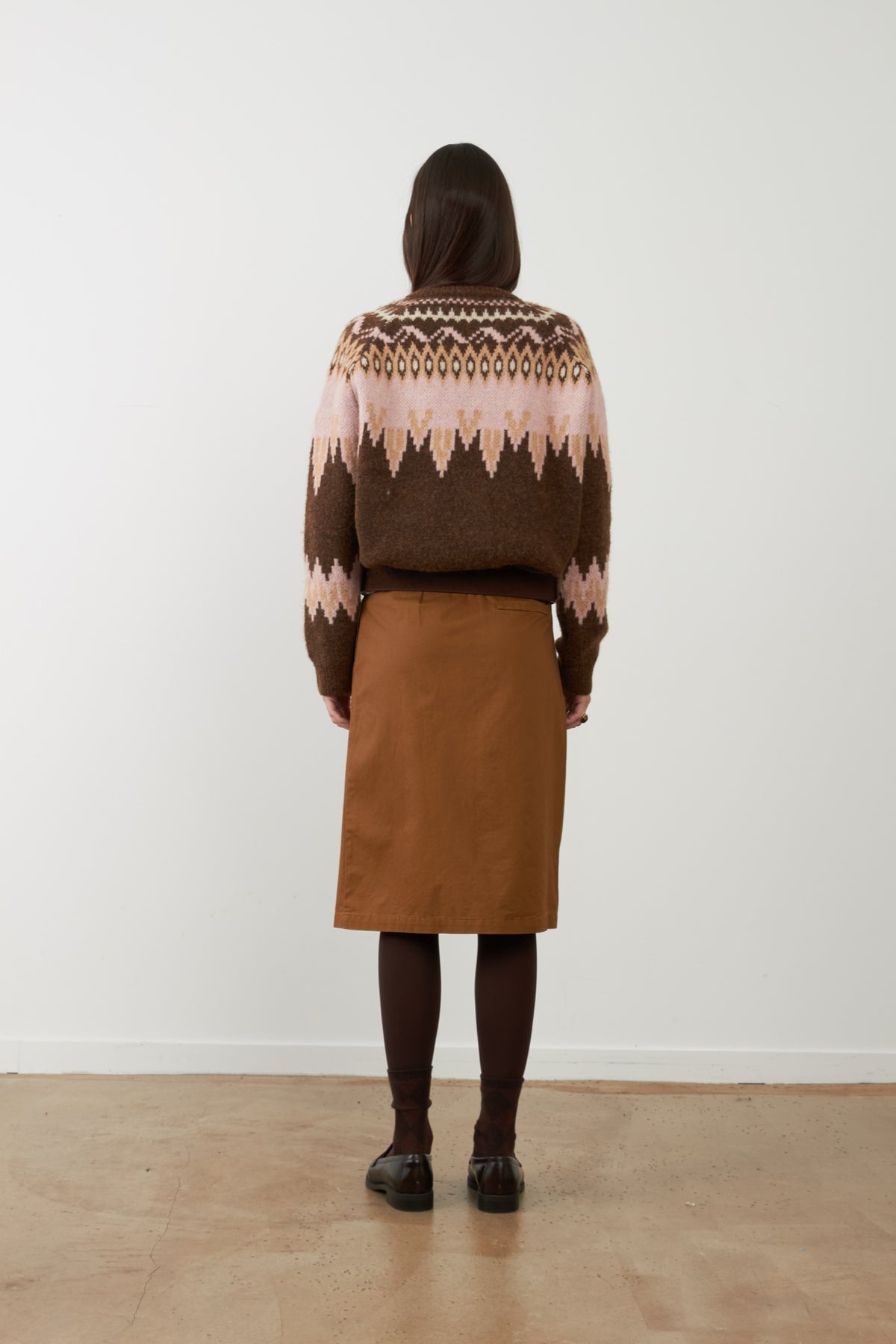 ALISTAIR Pull en maille bicolore — Choco Et Rose — vue 4
