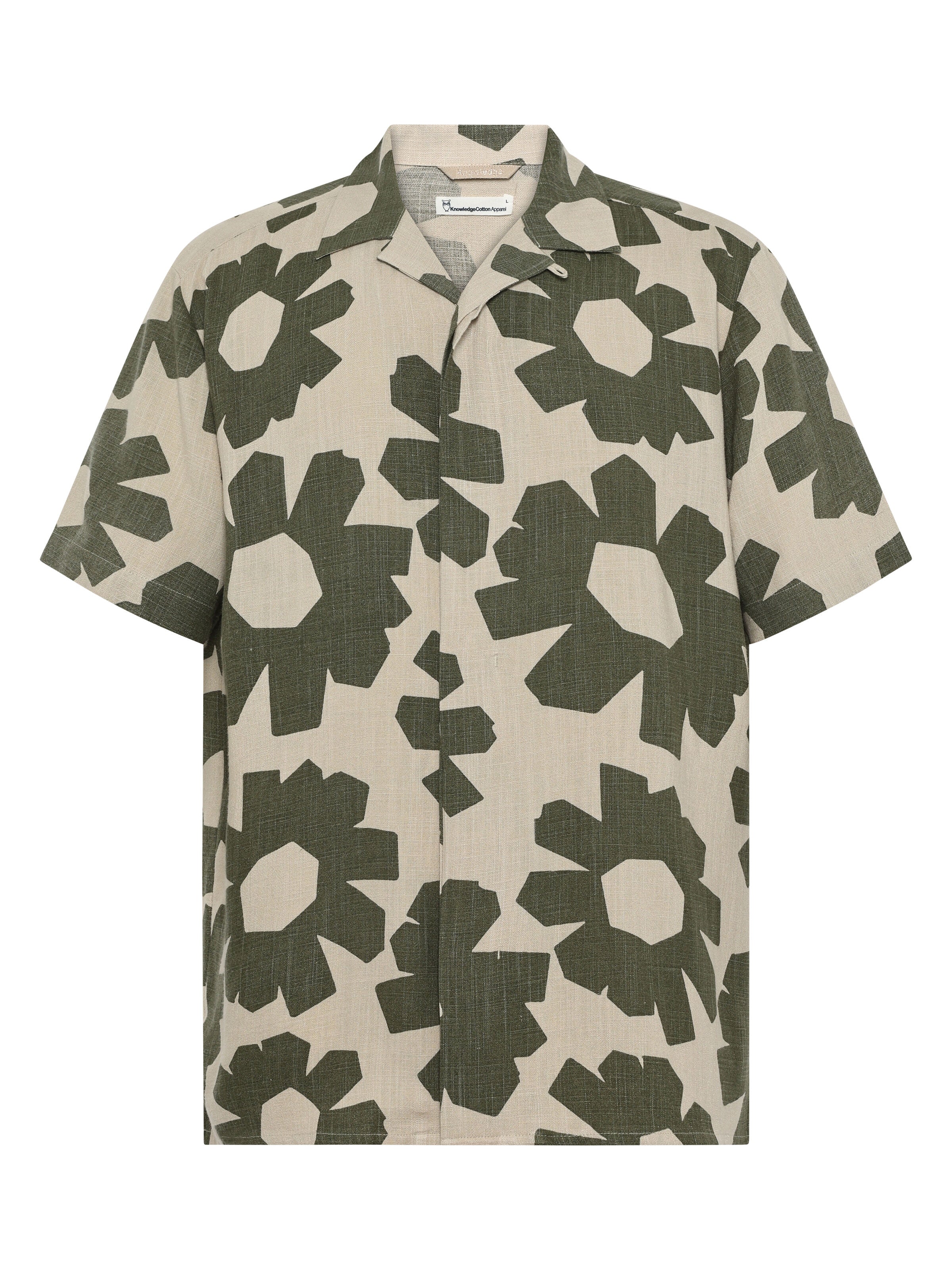 Chemise Lin-Lyocell Imprimée KnowledgeCotton Apparel — Blue