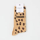 Chaussettes « Connasse » — Félicie Aussi — Léopard sable — photo produit | Appart 17 Bruxelles