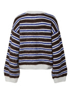 PCADA Cardigan rayé en maille douce — Pieces — Chicory Coffee Stripes — packshot, vue de dos 2 | Appart 17 Bruxelles