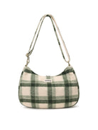 Hindbag Rosa Sac porté épaule en tartan effet laine — Hindbag — Tartan vert — packshot 2 | Appart 17 Bruxelles