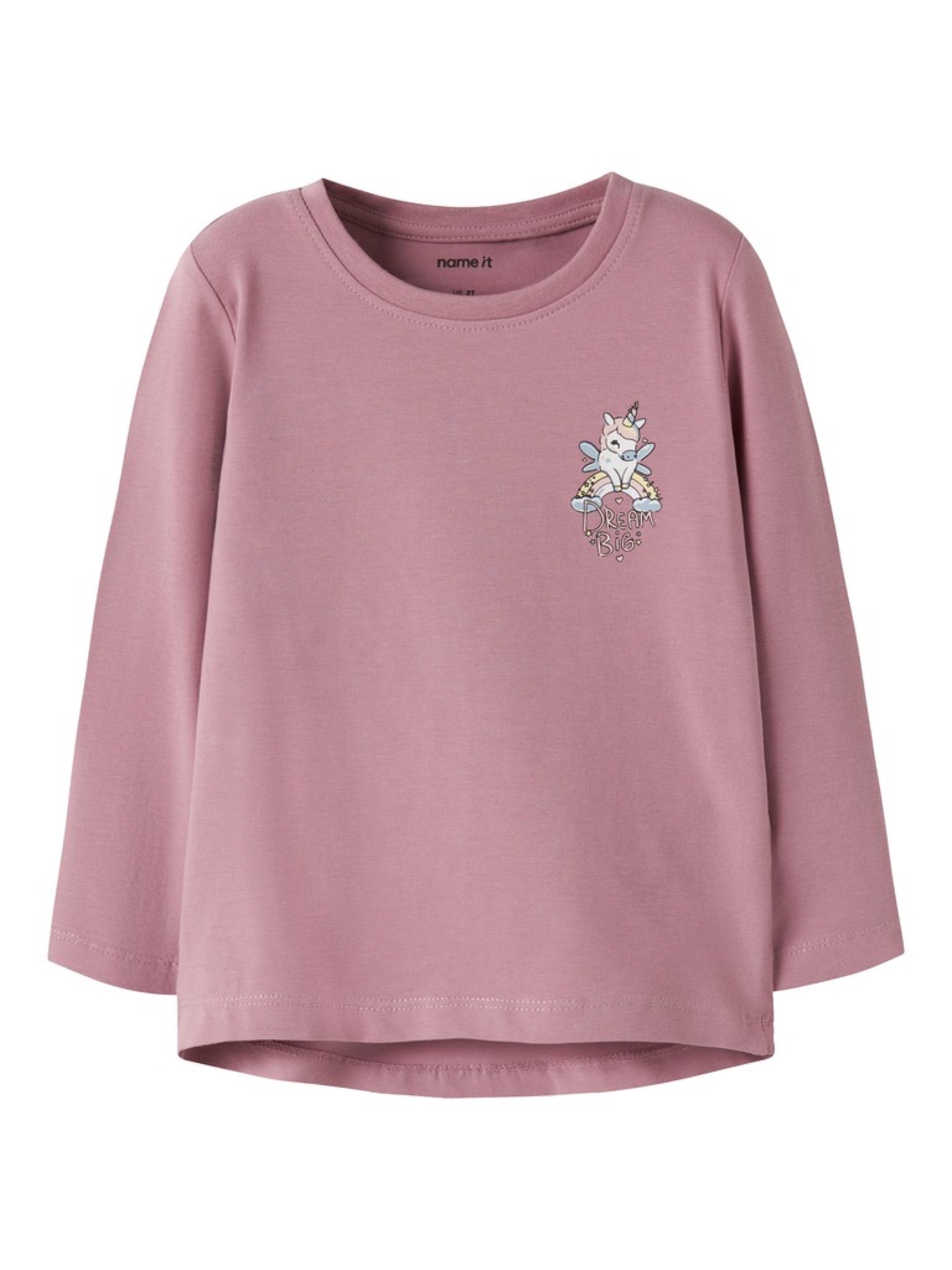 NMFVIX T-shirt manches longues imprimé fille — name it — Lilas Unicorn — vue de face | Appart 17 Bruxelles