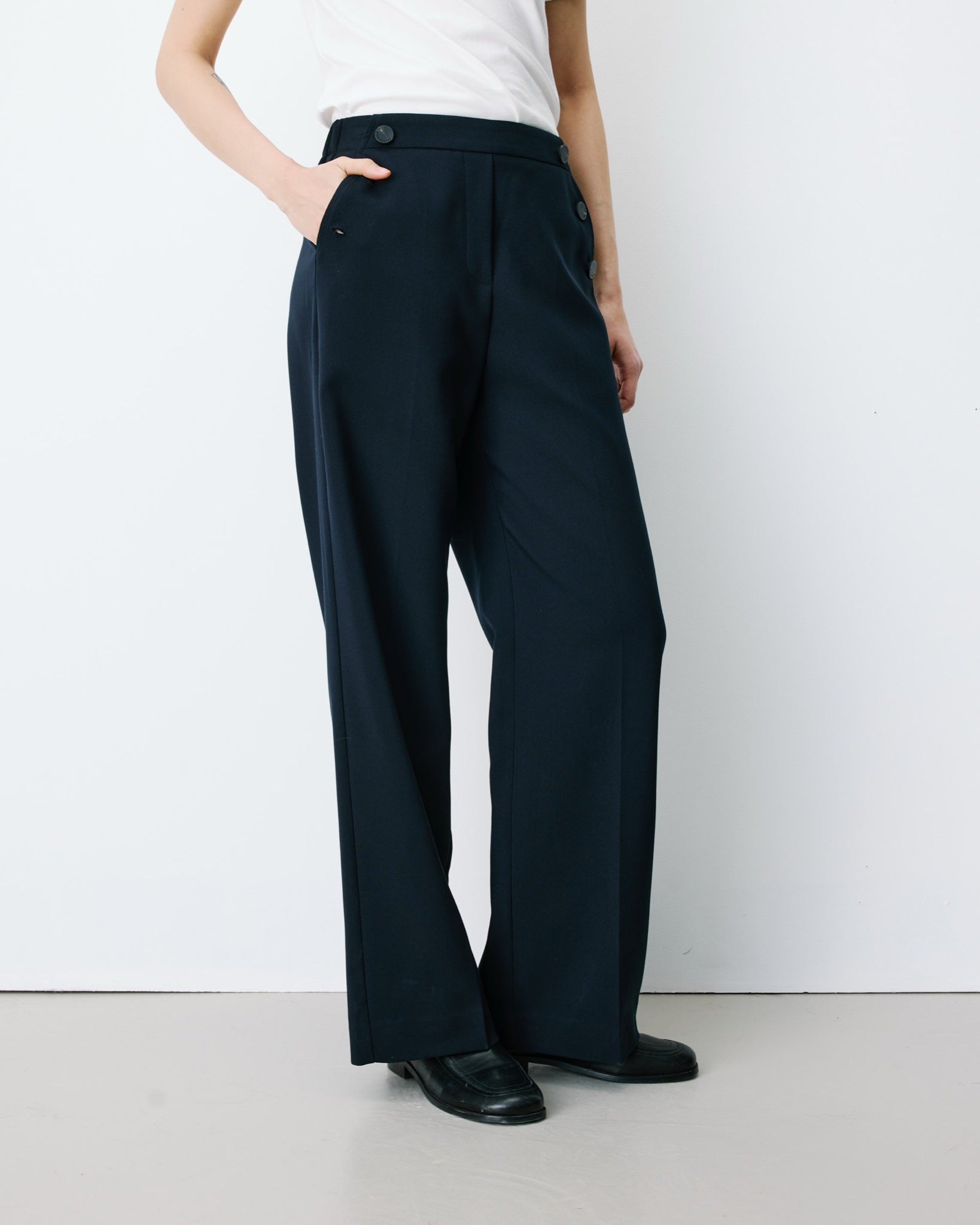 Alexander Pantalon large à pont — Marine — vue 3