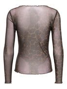 JDYELSA Top en mesh manches longues — Coffee Bean Léo — vue 3