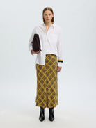 SLWIDA Jupe midi en satin imprimé — Fir Green — vue 6