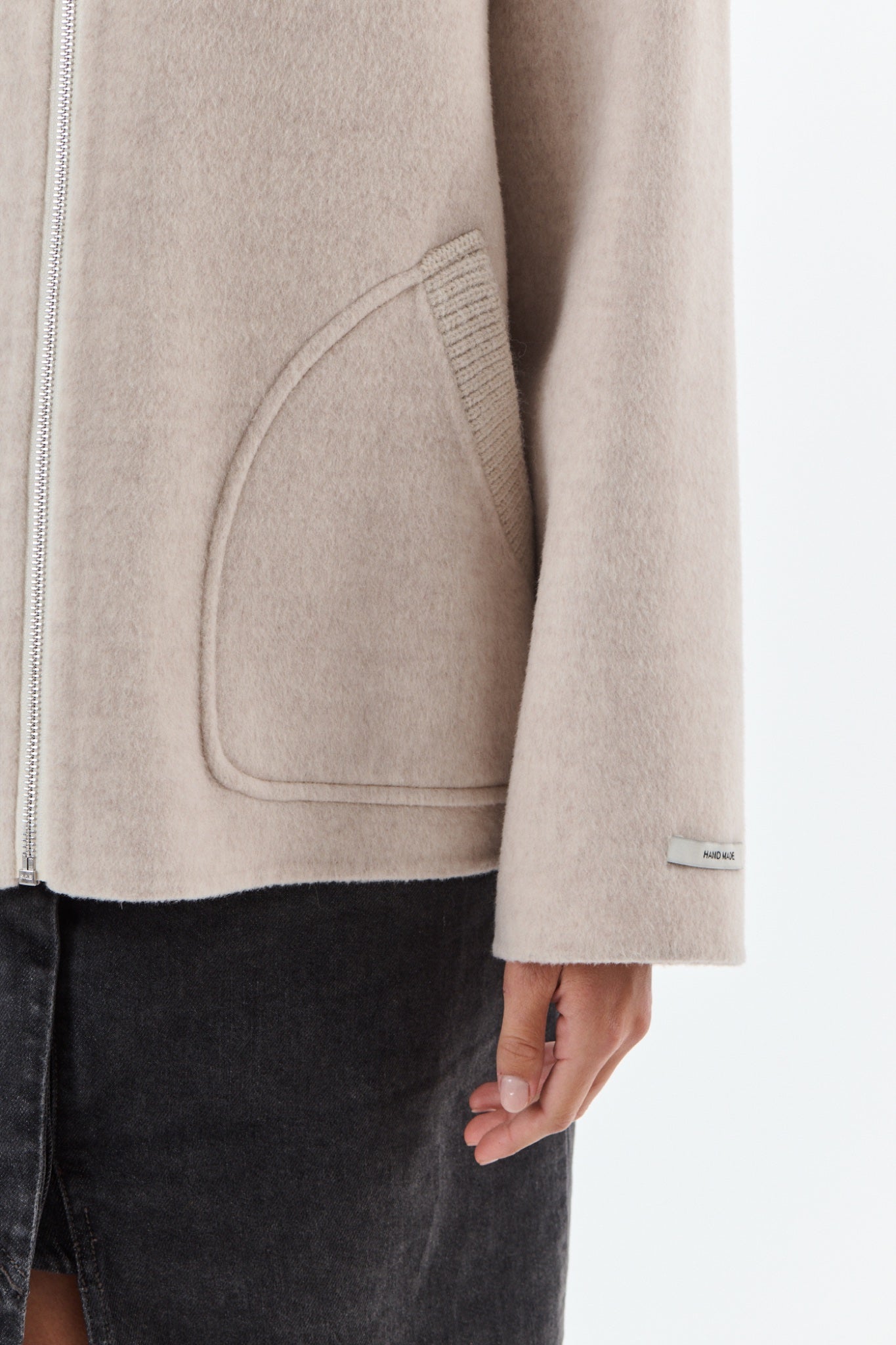 LEO Manteau en laine et cachemire — Beige — vue 5