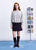JEJU Jupe courte en tweed — Bordeaux — FRNCH