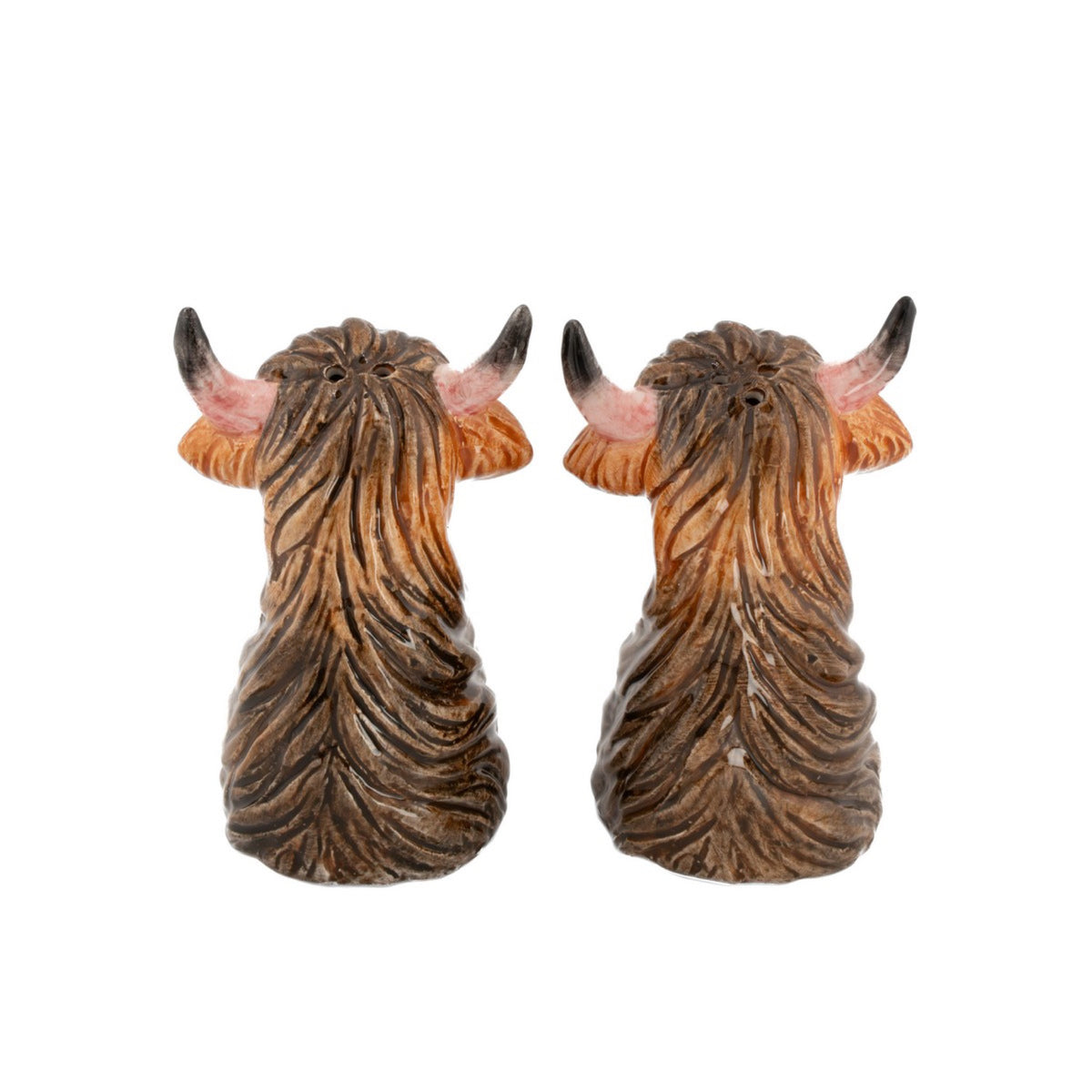 Salière et poivrière Têtes de vache Highland — Sass & Belle Europe — Marron — dos 2 | Appart 17 Bruxelles