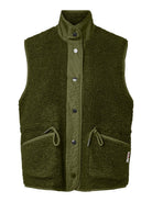 PCKATTY Gilet sans manches en teddy à col montant — Pieces — Sphagnum — packshot | Appart 17 Bruxelles