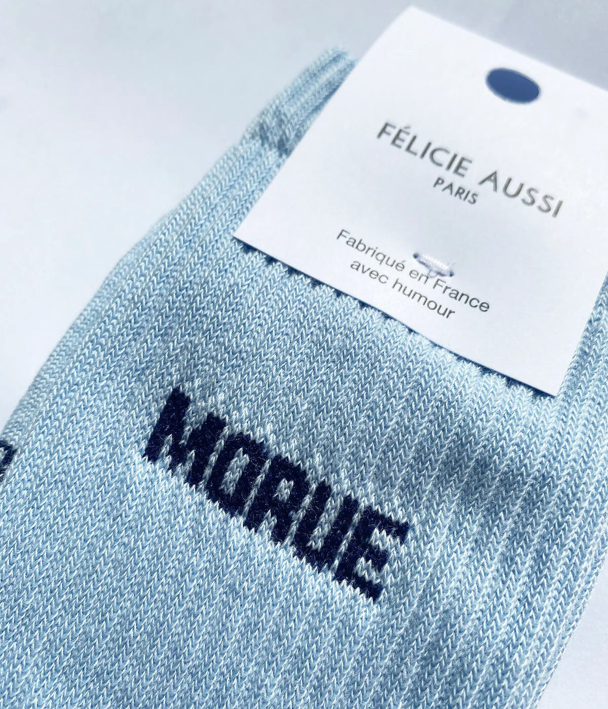 Chaussettes « Morue » — Félicie Aussi — Bleu ciel — vue 3 | Appart 17 Bruxelles