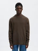 CALLE Pull laine & cachemire — Selected Homme — Demitasse Melange — porté, vue de face | Appart 17 Bruxelles